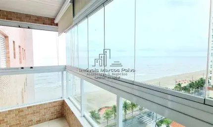 Excelente Apartamento no centro de mongaguá em condomínio frente ao mar.
