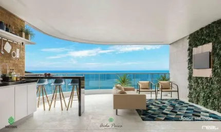 Residencial Aída Paiva, vista mar parcial na Praia do Morro - Guarapari/ES