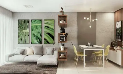 Apartamento com 2 dormitórios, Sala Ampla para 2 Ambientes, Cozinha Americana e Varanda à venda, 62 m² por R$ 484.000 - Bessa - João Pessoa/PB