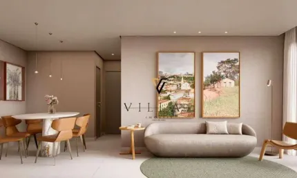 Apartamento em Condomínio Vertical com 1 dormitório, sala e cozinha integradas e varanda à venda, 43 m² por R$ 436.916 - Centro - Bananeiras/PB