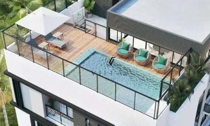 Cobertura com 2 dormitórios, sala, cozinha e área privativa com piscina à venda, 108 m² por R$ 650.000 - Jardim Oceania - João Pessoa/PB