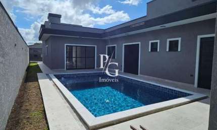 Casa térrea Alto Padrão 217m² | 3 Suítes | Piscina com Borda Infinita – Sofisticação e Conforto em Piraquara!
