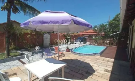 Casa com 4 quartos sendo 1 suíte, piscina. àrea gourmet, a 150 metros da praia, com 175 m², à venda, por r$ 630.000 - cordeirinho - maricá/rj