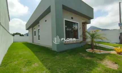 Casa com 3 quartos, sendo 1 suíte, área gourmet, em Condomínio Fechado, com 100 m² , à venda por R$ 540.000,00, Ubatiba- Maricá- RJ