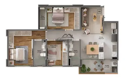 Apartamento com 3 quartos à venda na Rua Heitor Liberato, 2131, São Judas, Itajaí por R$ 807.450