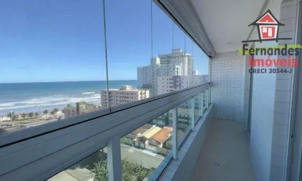Apartamento mobiliado, vista mar, com 3 dormitórios à venda, 110 m² por R$ 700.000 - Caiçara - Praia Grande/SP