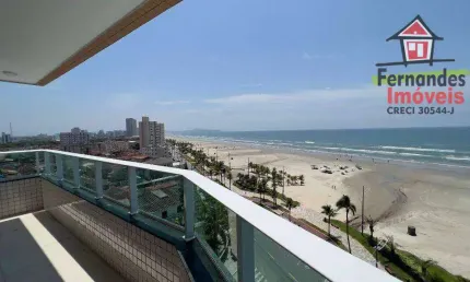 Apartamento alto padrão frente mar com 3 dormitórios sendo 2 suítes à venda, 110 m² por r$ 980.000 - maracanã - praia grande/sp