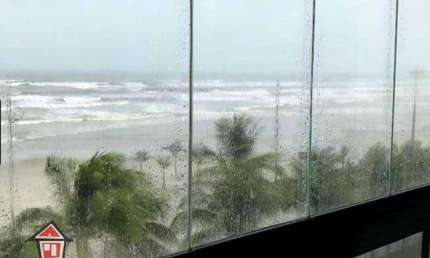 Apartamento frente mar com 3 dormitórios à venda, 106 m² por R$ 580.000 Caiçara  Praia Grande SP