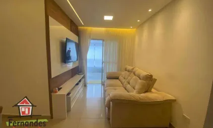 Apartamento alto padrão planejado uma quadra da praia   com 2 quartos à venda, 72 m² por r$ 570.000  guilhermina  praia grande sp