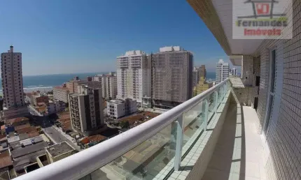 Apartamento novo vista mar  com 3 dormitórios à venda, 101 m² por R$ 630.000 - Ocian - Praia Grande/SP