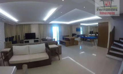 Belíssima Cobertura Duplex Mobiliada à Venda na Enseada, Frente ao Mar - Guarujá.