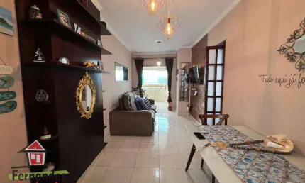 Apartamento mobiliado, vista do mar com 2 dormitórios à venda, parcela direto 61 m² por R$ 420.000  Caiçara  Praia Grande SP