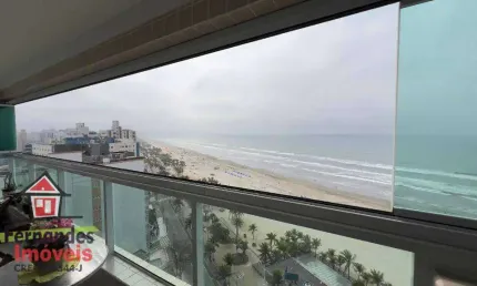 Apartamento alto padrão frente mar com 3 dormitórios porteira fechada à venda  132,10 m² por r$ 1.490.000  mirim  praia grande sp