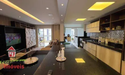 Apartamento   porteira fechada com automação em todos os ambientes, 3 suítes à venda 154 m² por R$ 1.400.000  Guilhermina  Praia Grande SP