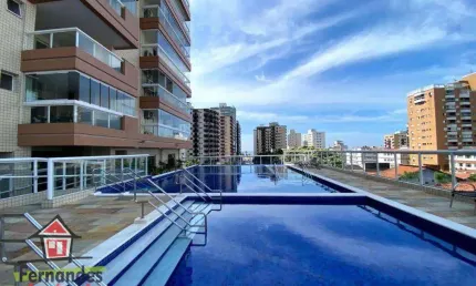 Apartamento novo alto padrão vista livre total com 2 dormitórios à venda, 101 m² por R$ 690.000 duas quadras da praia  Guilhermina  Praia Grande SP