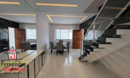 Belíssimo Sobrado Mobiliado e planejado 100 metros da praia  com 3 suítes à venda, 129 m² por R$ 970.000  Ocian  Praia Grande SP