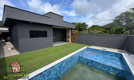 Casa nova com piscina  3 dormitórios à venda, 146 m² por r$ 589.000 cibratel ii itanhaém/sp.