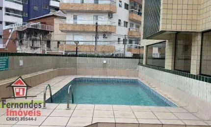 Apartamento com 1 quarto à venda, prédio com elevador e piscina, 48 m² por r$ 280.000 -  guilhermina - praia grande/sp