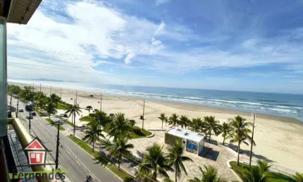 Belíssimo apartmento frente mar 2 quartos à venda no bairro Maracanã em Praia Grande SP.
