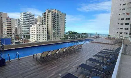 Apartamento mobiliado com 1 dormitório para alugar, 55 m² por r$ 3.100/mês - aviação - praia grande/sp