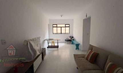 Apartamento mobiliado 100 metros da praia com 1 dormitório para alugar definitivo pacote, 50 m² por R$ 2.200 mês  Aviação  Praia Grande SP