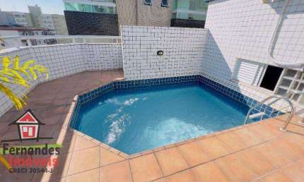 Cobertura com piscina 3 dormitórios à venda, 229 m² por R$ 1.500.000  Canto do Forte  lado praia Praia Grande SP