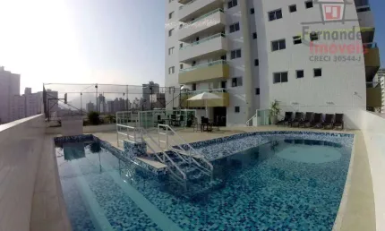 Apartamento alto padrão mobiliado com parcelamento direto  94 meses,  2 dormitórios à venda, 81 m² por R$ 495.000 - Vila Guilhermina - Praia Grande/SP
