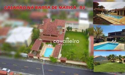 Casarão na Praia da Barra de Maricá - 6 Quartos (5 Suítes), Piscina, Campo de Futebol, Sauna, Ótima para Moradia ou Pousada