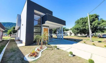 Casa em condomínio fechado, com 3 dormitórios , 117 m² ,  em São  José de Imbassai - Maricá/RJ