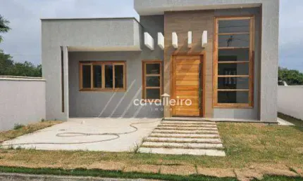 Casa Condomínio Vitória dos Anjos, Área Gourmet, com 3 dormitórios à venda, 98 m² por R$ 560.000 - Caxito - Maricá/RJ