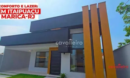 R$890.000  - Casa com 3 Quartos - Piscina - Churrasqueira - Planejados -  Jardim Atlântico Central (Itaipuaçu) - Maricá/RJ