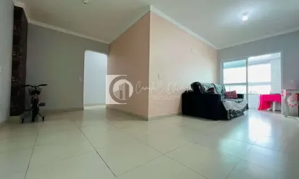 Apartamento com 3 dorms, sacada gourmet Caiçara, Praia Grande