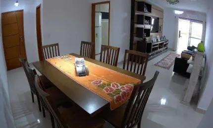 Apartamento 3 dormitórios mobiliado com terraço gourmet, 121 m², r$699 mil, aviação, praia grande/sp