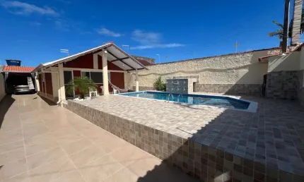 Casa para venda em itanhaém, balneário gaivota, 2 dormitórios, 1 suíte, 1 banheiro, 6 vagas