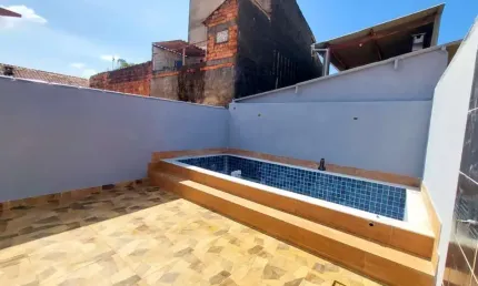 Casa para venda em itanhaém, jardim guacyra, 2 dormitórios, 1 suíte, 3 banheiros, 2 vagas