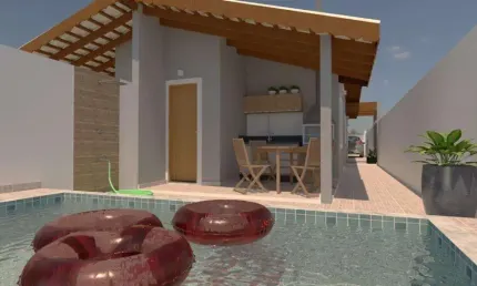 Casa para Venda em Itanhaém, Bopiranga, 2 dormitórios, 1 suíte, 2 banheiros, 1 vaga