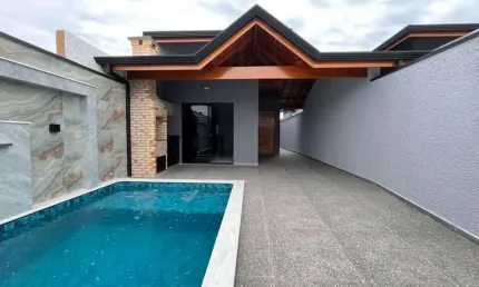 Casa para Venda em Peruíbe, Flora Rica, 2 dormitórios, 1 suíte, 1 banheiro, 2 vagas