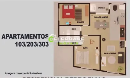 APTO NOVO CENTRO PINHAIS! 02 QTOS,SUÍTE,SACADA,GARAGEM,ELEVADOR