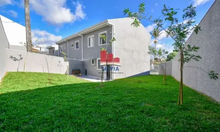 Belíssimo sobrado de esquina com 3 quartos e 173,79m² de área livre de terreno no alto boqueirao - curitiba