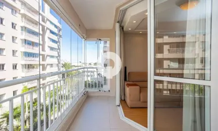 APARTAMENTO MOBILIADO COM VARANDA GOURMET E LAZER COMPLETO