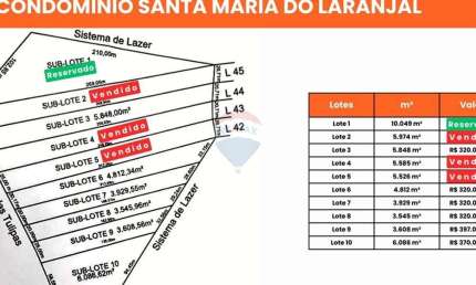 Terreno em condomínio a venda em Atibaia/SP - com 5.848m na  Estância Santa Maria do Laranjal