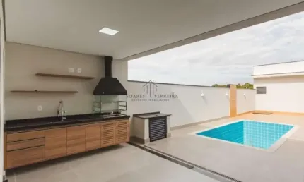Casa no condomínio Piemonte em 306m², com piscina e 3 suítes, cozinha e área gourmet com churrasqueira e planejados/ Indaiatuba SP