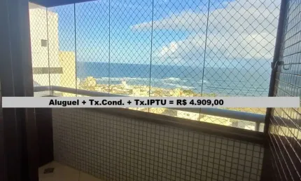 Apartamento para locação em salvador, pituba, vista para o mar, 2 quartos, 2 vagas.