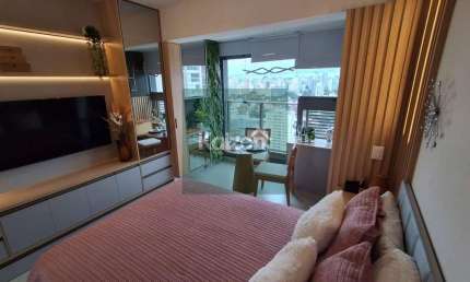 Studio novinho e mobiliado – 26m² Prédio com lazer completo!