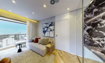 Apartamento studio com varanda e piscina no rooftop localizado no Brooklin.