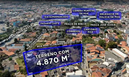 OPORTUNIDADE ÚNICA EM POÁ/SP: ÁREA PARA CONSTRUÇÃO DE PRÉDIOS!