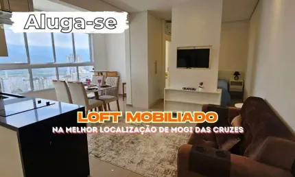 Trend Loft Nova Mogilar - Apartamento Loft mobiliado para alugar na melhor localização de Mogi das Cruzes, SP.