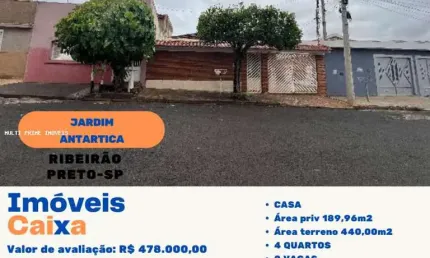 Casa para Venda em Ribeirão Preto, Jardim Antártica, 4 dormitórios, 3 banheiros, 2 vagas