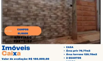 Casa para venda em ribeirão preto, campos elíseos, 2 dormitórios, 1 banheiro, 1 vaga