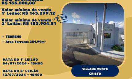 Terreno para Venda em Cosmópolis, Village Monte Cristo